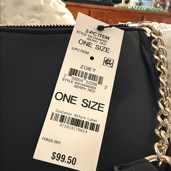 INC International Concepts Burgundy and Black Tote 2 piece Set - Picture 7 of 8